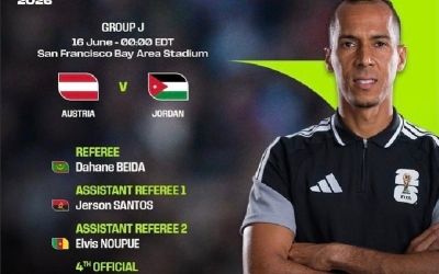 الفيفا يعيّن حكمًا لإدارة مباراة النشامى أمام النمسا في كأس العالم 2026