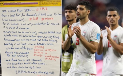 لاعبو إيران يتركون رسالة مؤثرة في غرفة الملابس بعد التعادل مع مصر