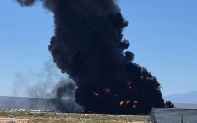فيديو: تحطم قاذفة استراتيجية أمريكية من طراز “B-52” في كاليفورنيا