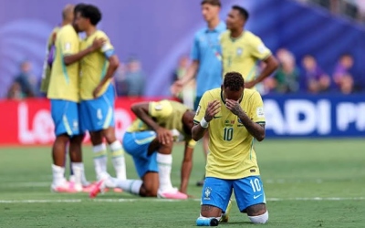 نيمار يودع منتخب البرازيل بعد صدمة المونديال