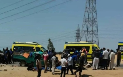 30 مصابا و18 قتيل.. حصيلة اصطدام شاحنتي عمال زراعيين شمال مصر