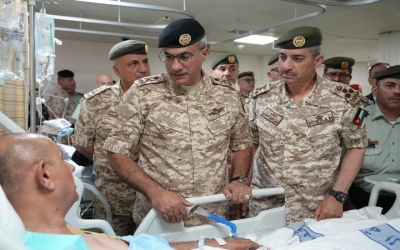 الحراسيس يطمئن على مصابي هجوم الكرك ويتفقد أوضاعهم الصحية